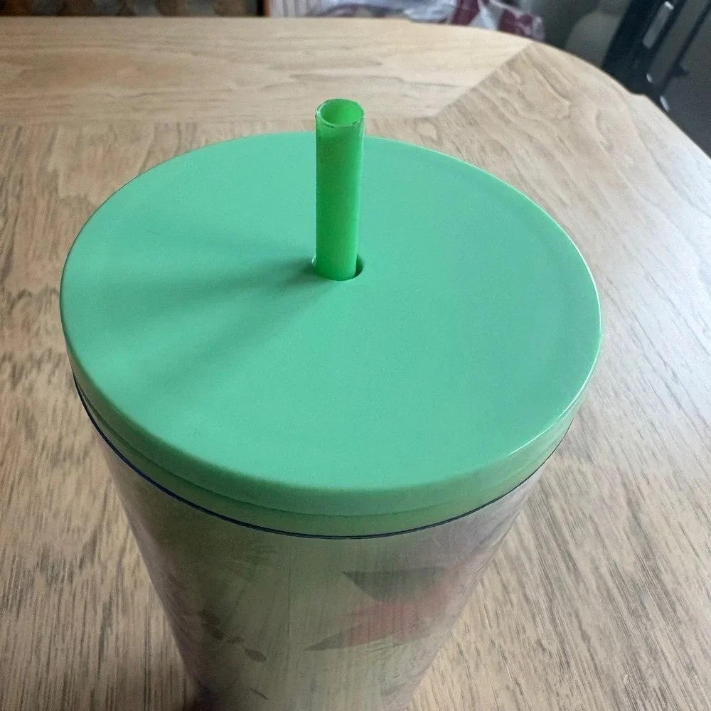 STARBUCKS‎ 2021 Ltd Edition Color Change Tumbler Green Poinsettia Holiday 24 oz